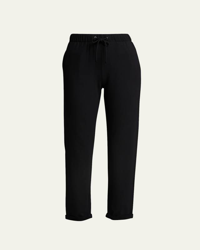 Drawstring French Terry Pants with Rolled Hem