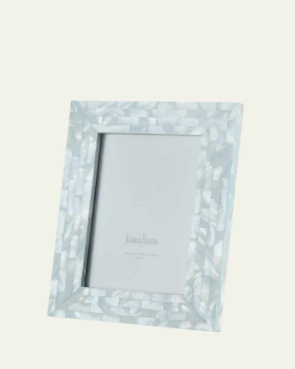 Mother-of-Pearl Picture Frame, Blue, 5" x 7"