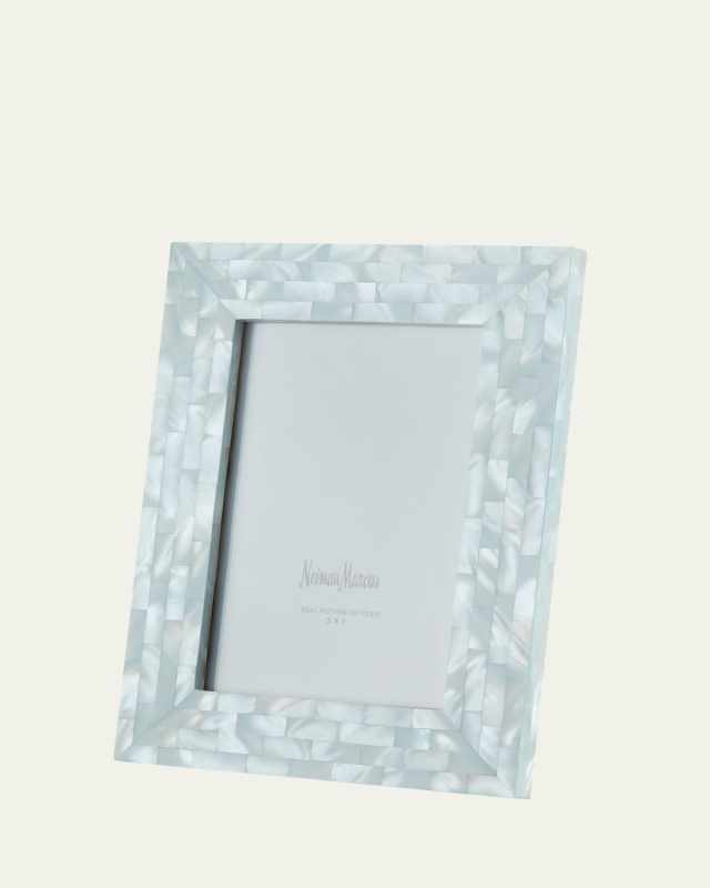 Mother-of-Pearl Picture Frame, Blue, 5" x 7"