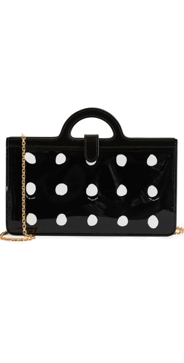 Marni Long Wallet with Chain Black/White