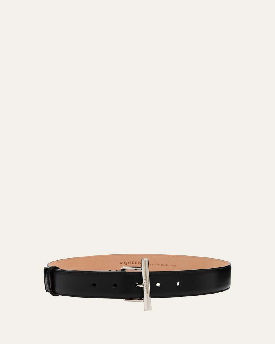 Silvertone Cross-Bar Leather Sling Belt