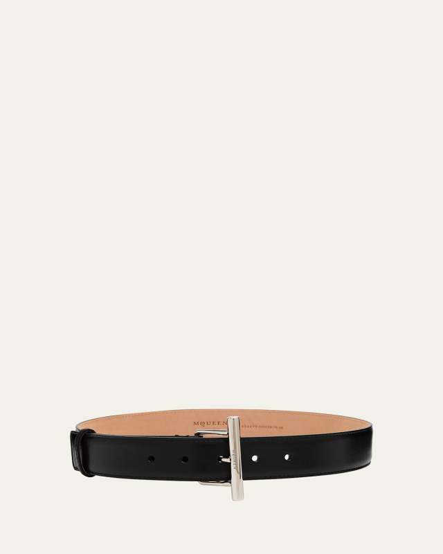 Silvertone Cross-Bar Leather Sling Belt