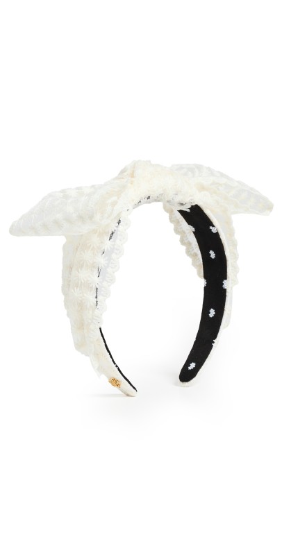 Lele Sadoughi Shirley Lace Ribbon Headband Ivory