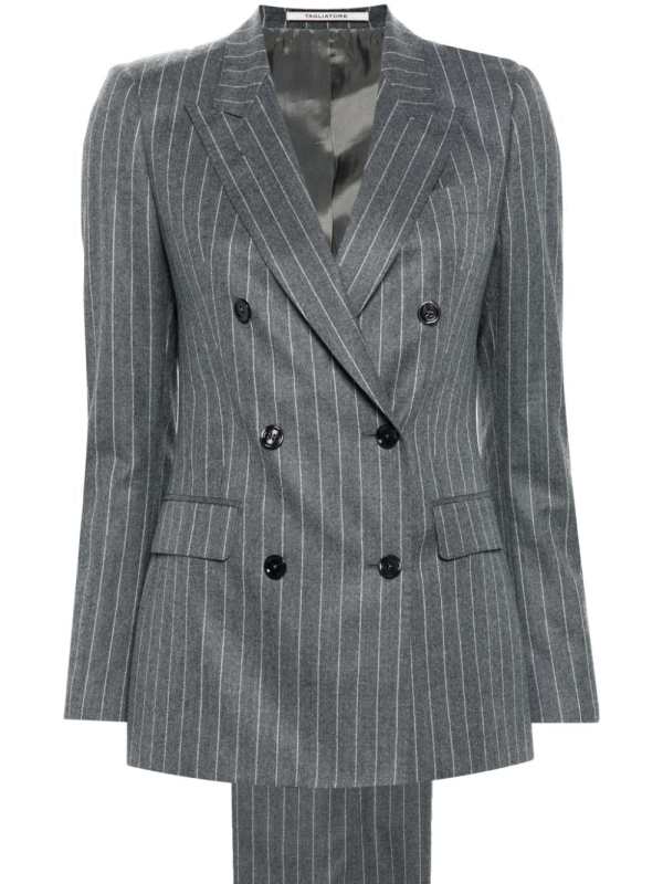 pinstriped double-breasted suit