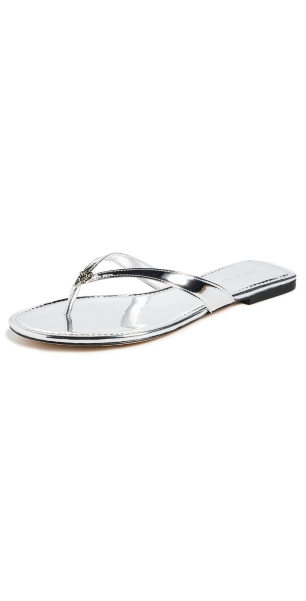Tory Burch Classic Flip Flops Argento