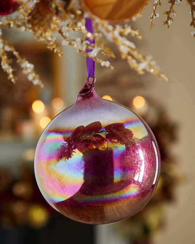 Burgundy Pearl Glass Ball Christmas Ornament