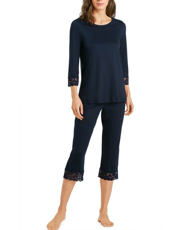 Moments Lace-Trim Cropped Pajama Set
