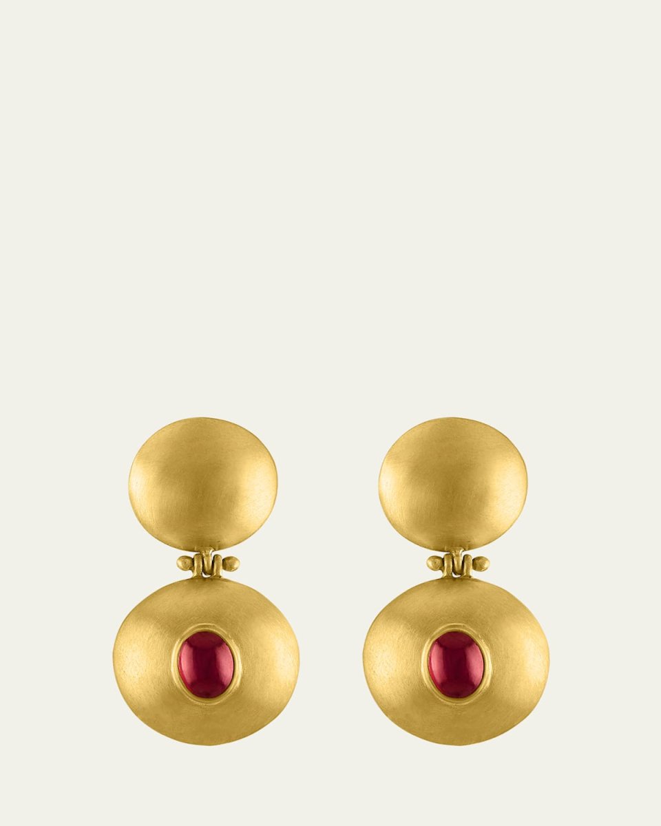 Ruby Double Dome Bulla Earring
