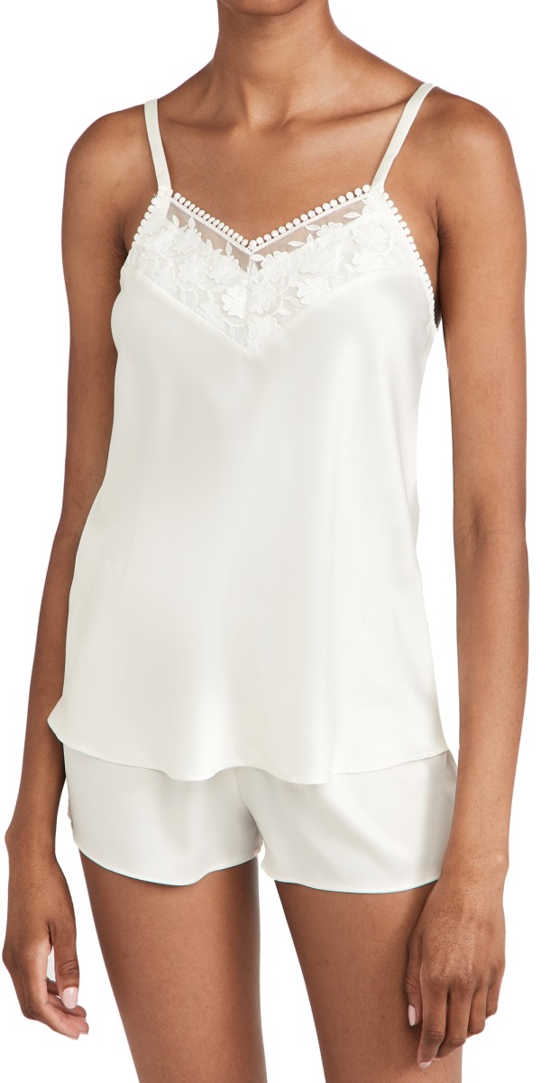 Flora Nikrooz Kylie Charmeuse Cami Set with Lace Ivory