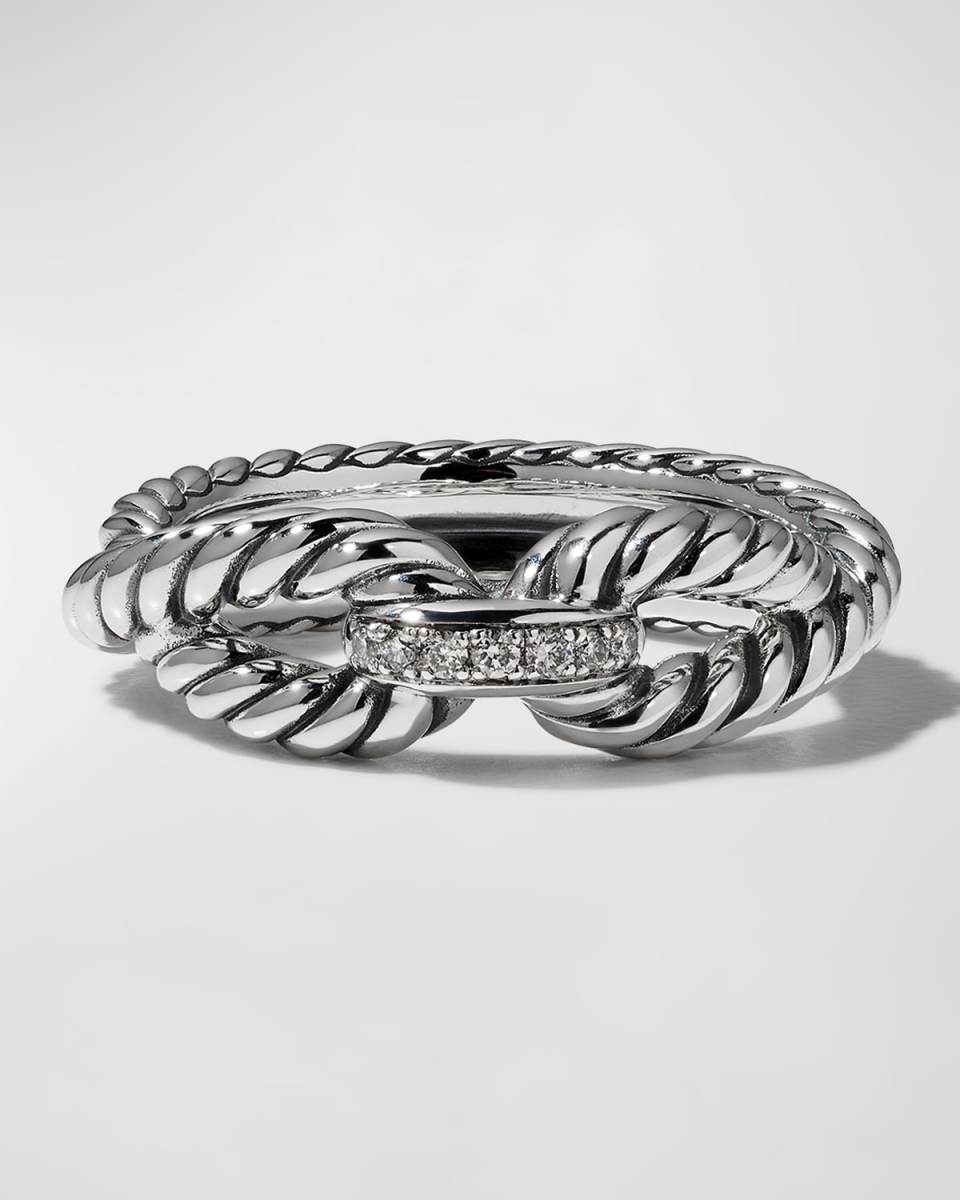 Cable Loop Ring w/ Diamonds