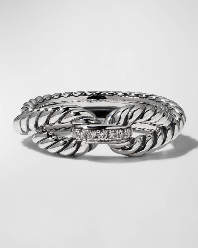Cable Loop Ring w/ Diamonds