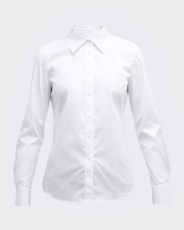 Plus Size Wright Button-Down Cotton-Blend Shirt