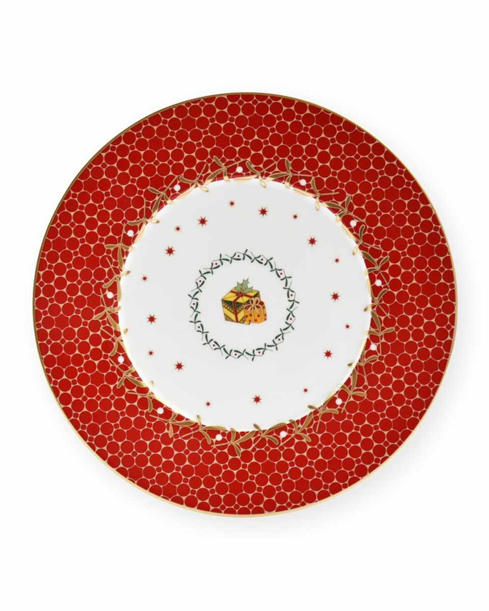 Noel Red Sleigh Salad Plate, 8.5"