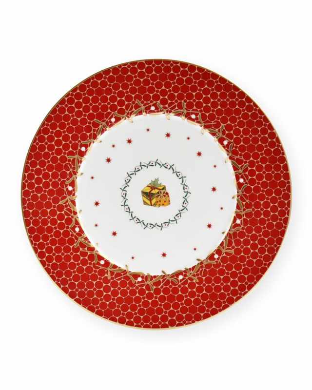 Noel Red Sleigh Salad Plate, 8.5"