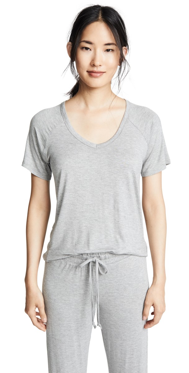PJ Salvage V Neck Tee Heather Grey