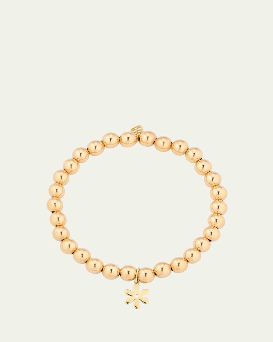14K Yellow Gold Daisy Diamond Charm