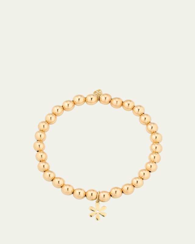 14K Yellow Gold Daisy Diamond Charm
