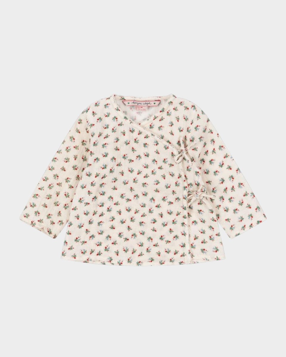 Girl's Coco Heart-Print Blouse, Size 3M-18