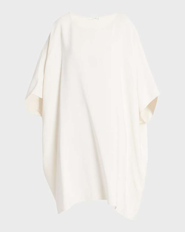 Abasi Scoop-Neck 3/4-Sleeve Oversized Shift Dress