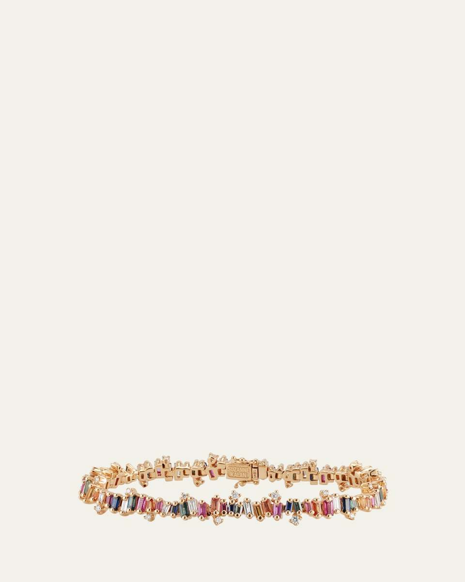 Bold Burst Rainbow Sapphire Tennis Bracelet