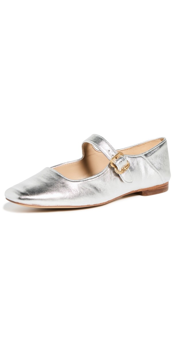 Sam Edelman Michaela Mary Jane Flats Soft Silver