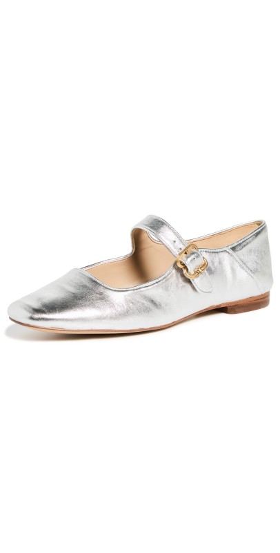 Sam Edelman Michaela Mary Jane Flats Soft Silver