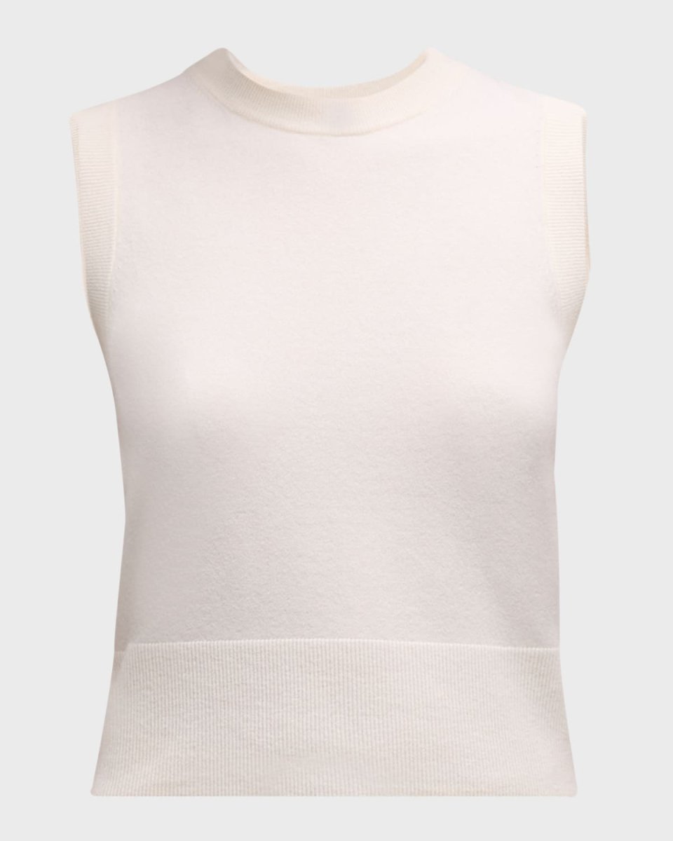 Wool Cashmere Crewneck Shell Top