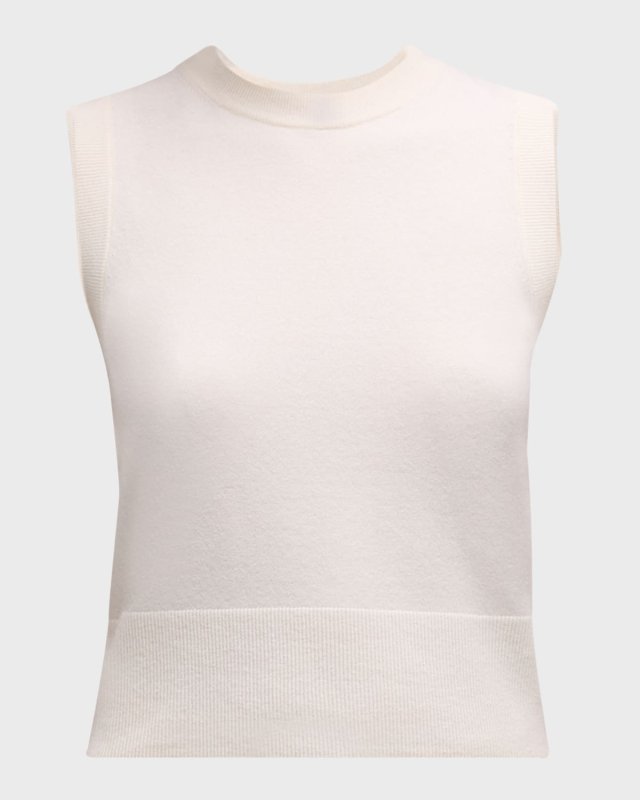 Wool Cashmere Crewneck Shell Top
