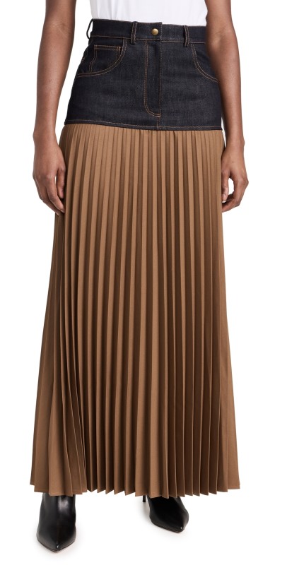 MMUSOMAXWELL Denim Wool Skirt Black