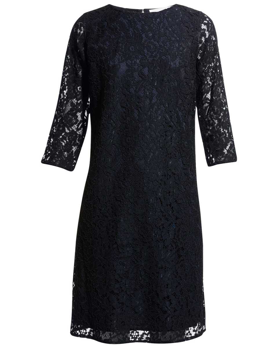 3/4-Sleeve Lined Flora Lace Dress