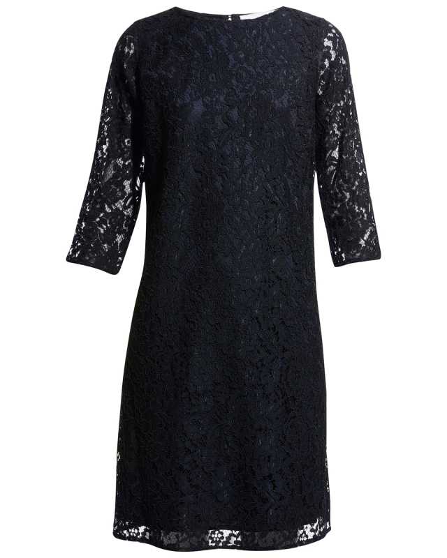 3/4-Sleeve Lined Flora Lace Dress