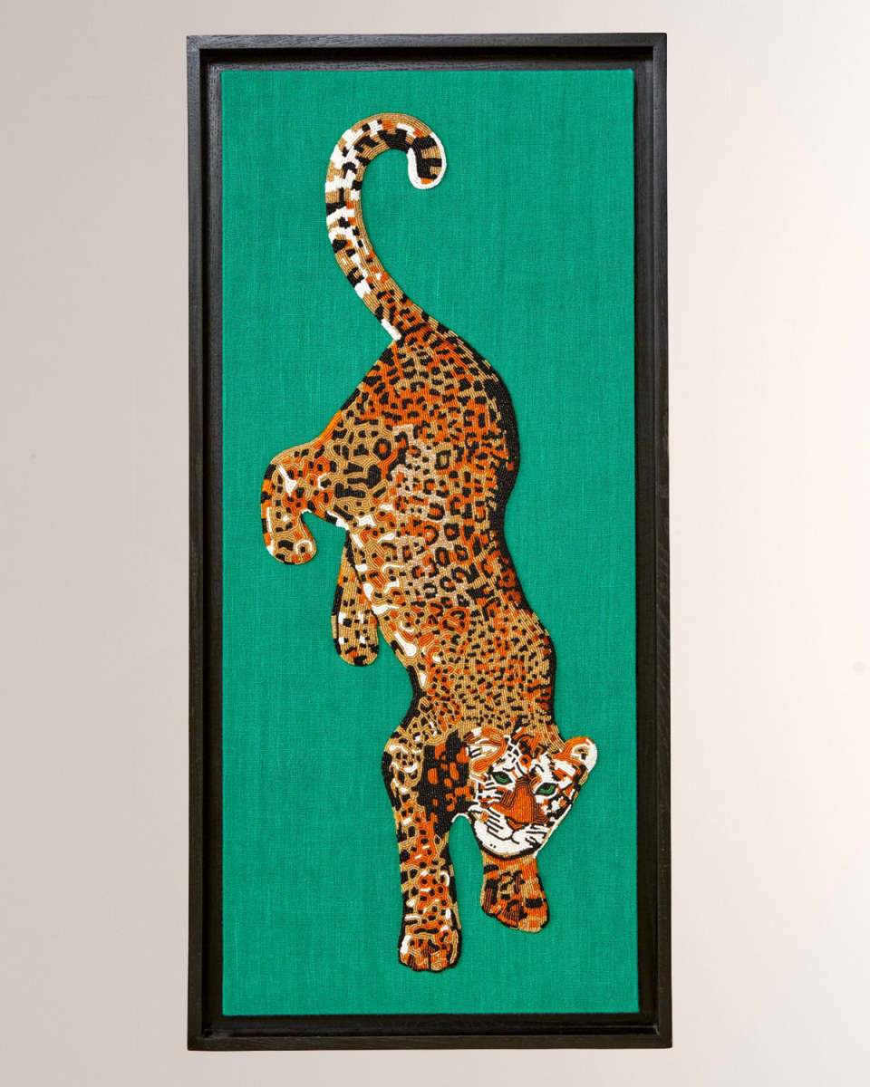 Leopard Beaded Wall Art