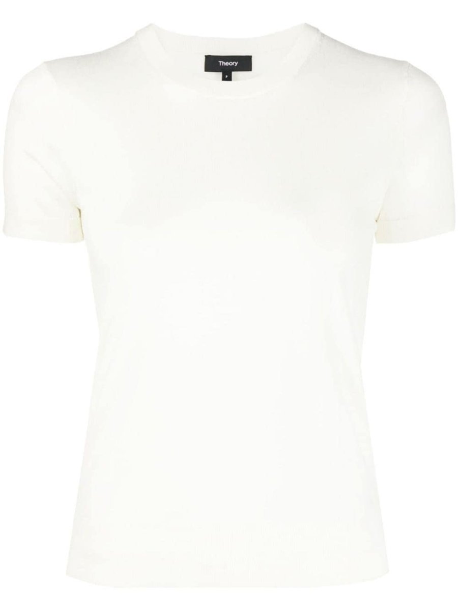 fine-knit wool-blend top