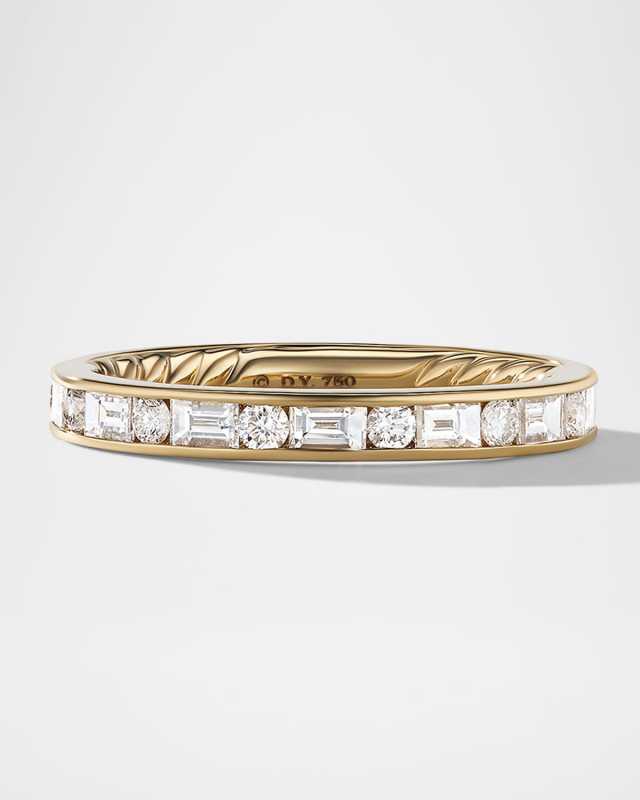 DY Eden Partway Alternating Diamond Band Ring in 18K Gold, 2.8mm