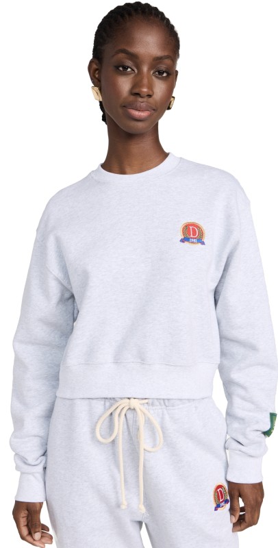 DANZY Cropped Crew Sweatshirt Heather Grey