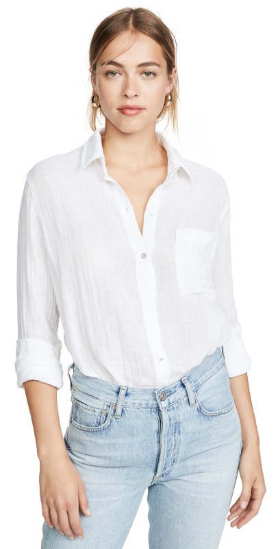RAILS Ellis Gauze Shirt White