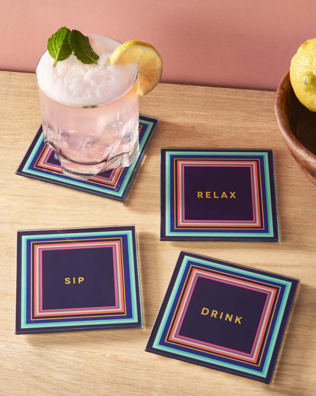 Cheers To You Glass Coasters, Set of 4