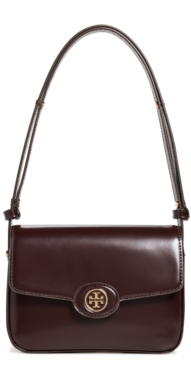 Tory Burch Robinson Spazzolato Convertible Shoulder Bag Tempranillo