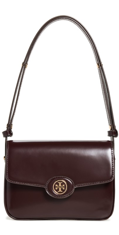 Tory Burch Robinson Spazzolato Convertible Shoulder Bag Tempranillo