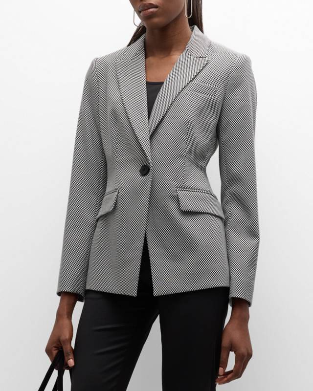 The Ashton Check-Print Single-Button Blazer