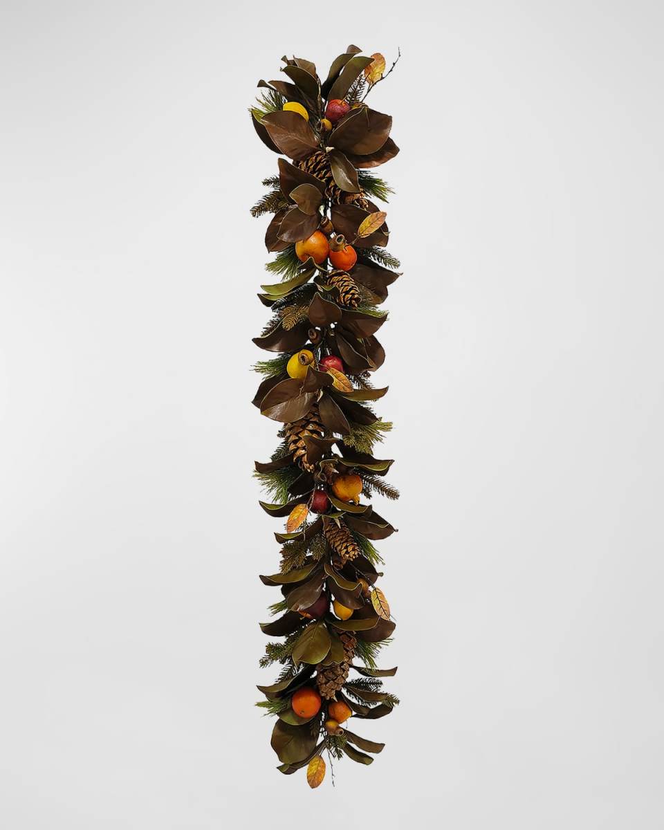 60" Magnolia Leaf and Fruit Garland