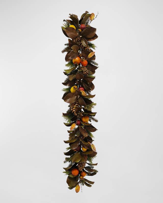60" Magnolia Leaf and Fruit Garland