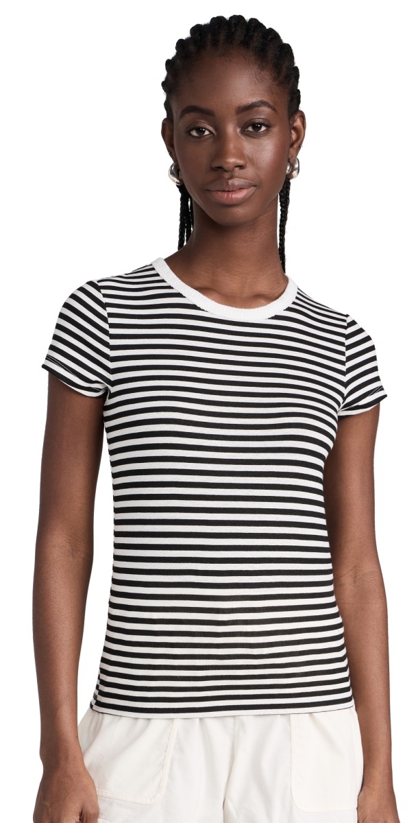Splendid Candice Crew Tee Lead Stripe