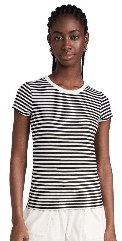 Splendid Candice Crew Tee Lead Stripe