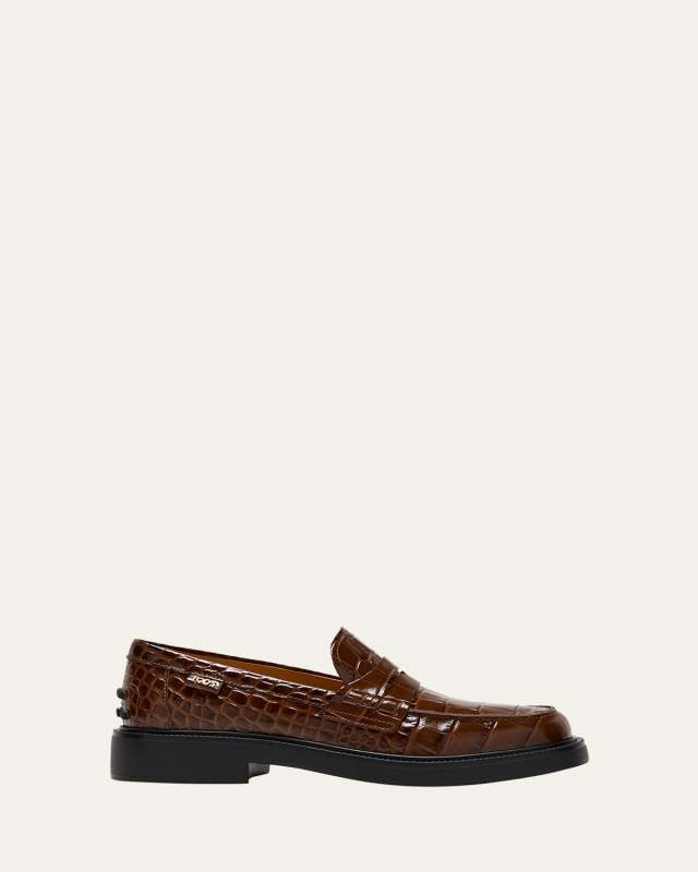 Gomma Croco Classic Penny Loafers