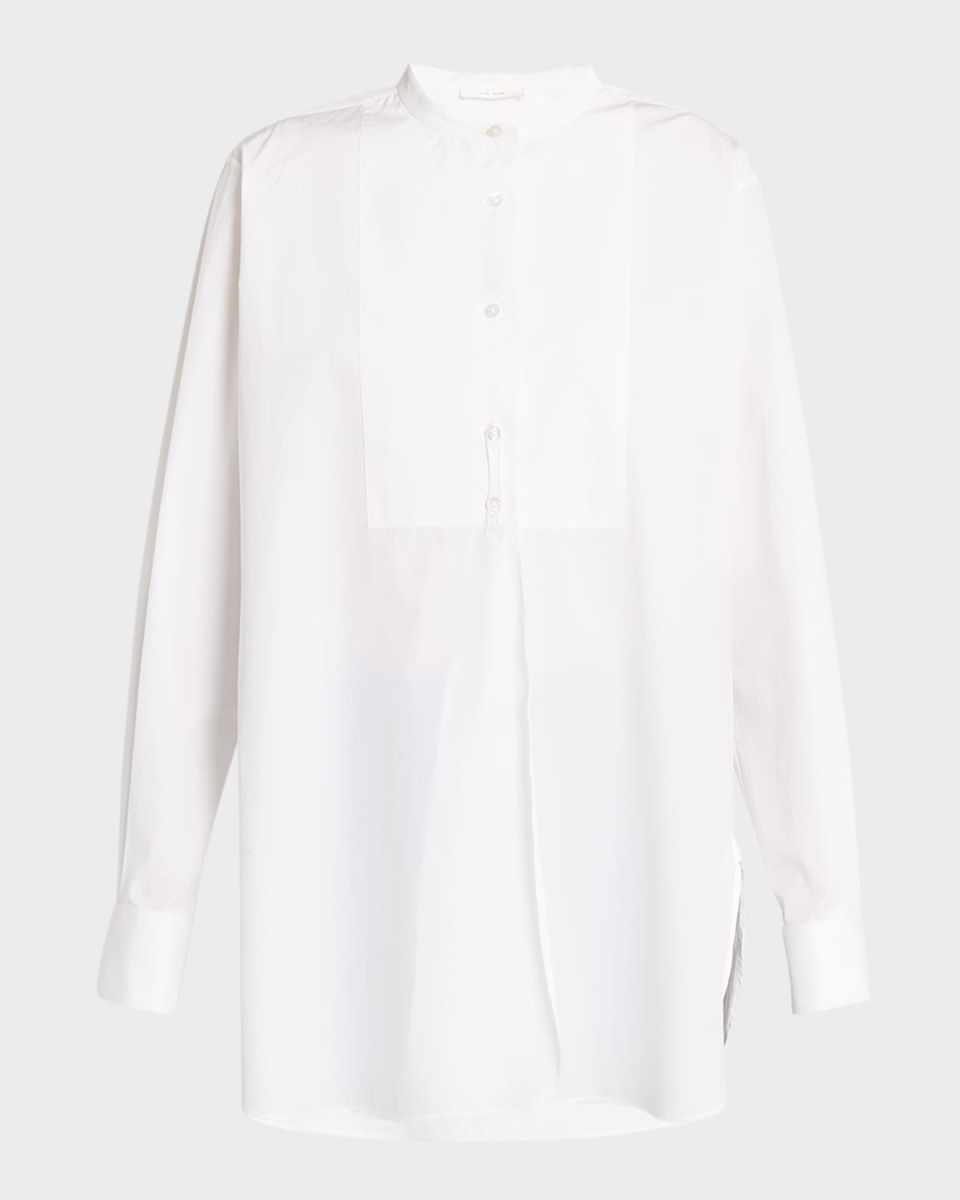 Amalia Oversized Bib-Front Collared Shirt