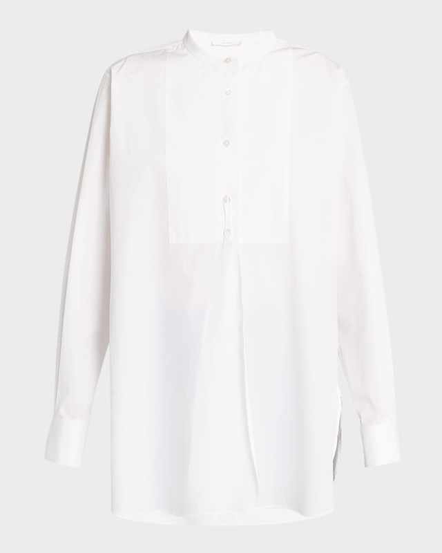 Amalia Oversized Bib-Front Collared Shirt