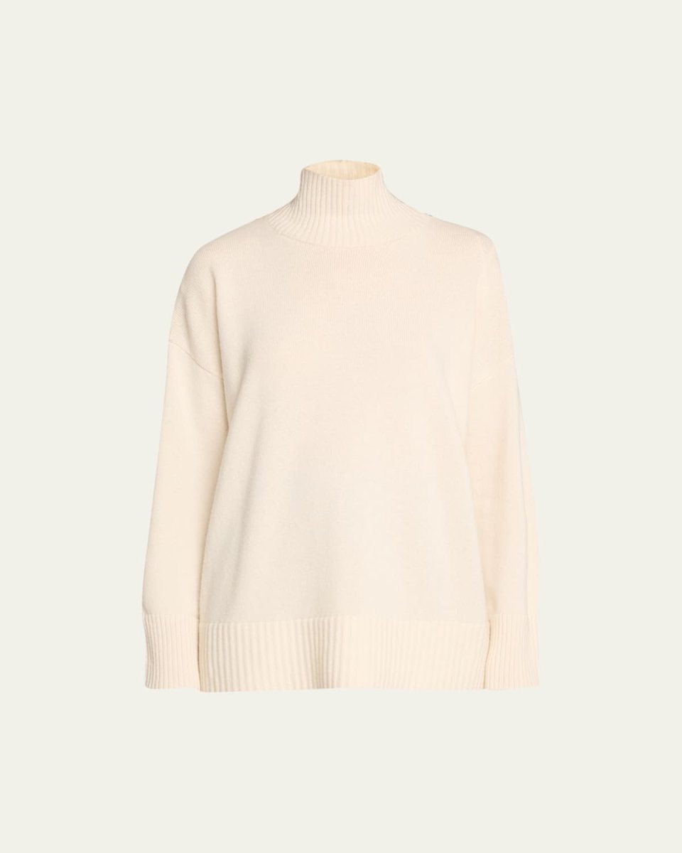 Chine 3-Ply Cashmere Stand-Collar Sweater