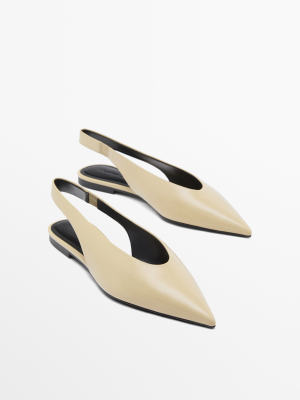 Massimo Dutti Slingback ballet flats with pointed toe