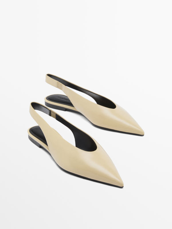 Massimo Dutti Slingback ballet flats with pointed toe